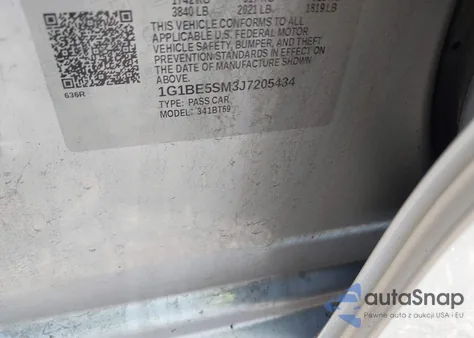 2018 Chevrolet Cruze Lt Auto from USA, damaged, VIN 1G1BE5SM3J7205434